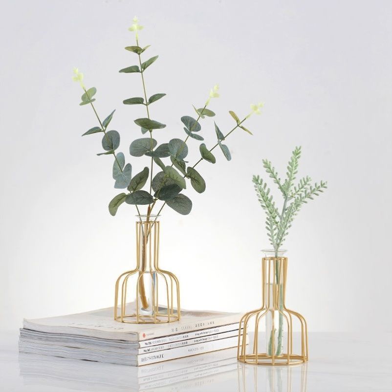 Jarrón de Metal Estilo Nórdico para Decoración Hidropónica