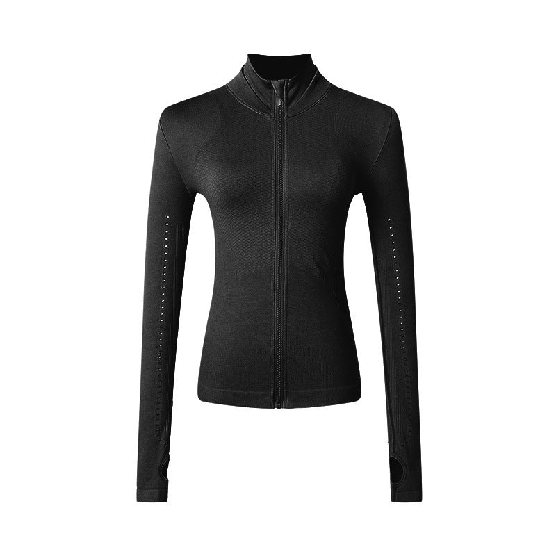 Chaqueta Deportiva con Cremallera y Manga Larga para Mujer para Yoga y Running