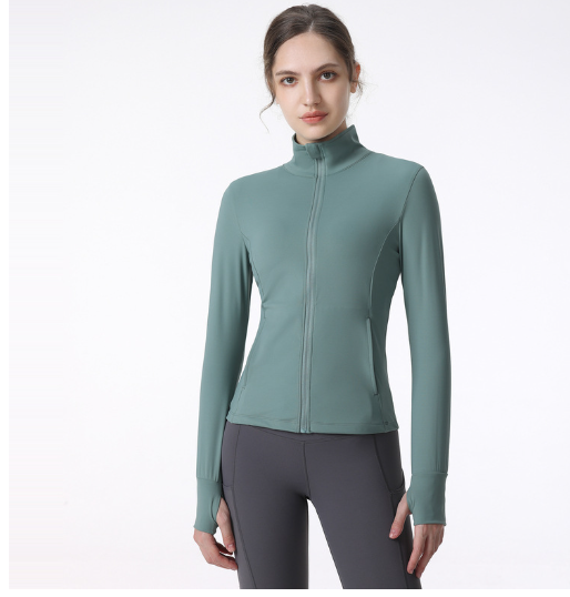 Chaqueta Deportiva con Cremallera y Manga Larga para Mujer para Yoga y Running