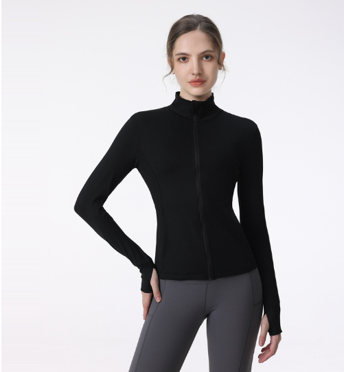 Chaqueta Deportiva con Cremallera y Manga Larga para Mujer para Yoga y Running